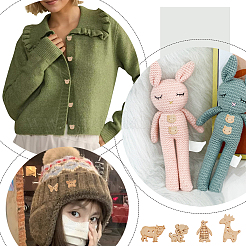 240 шт. 12 стиля деревянных пуговиц с 2 отверстиями BUTT-AR0001-23