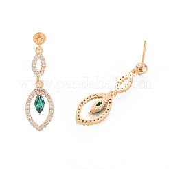 Латунные серьги-гвоздики из циркония&nbsp;KK-S364-150