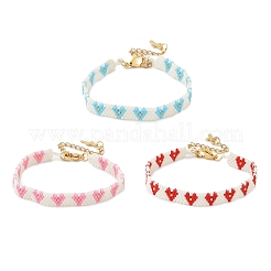 3 шт. двухцветных браслетов из стеклянных бусин для женщин&nbsp;BJEW-MZ00214