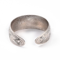 Богемный браслет в тибетском стиле из сплава с толстой открытой манжетой для женщин&nbsp;BJEW-E002-01AS-01