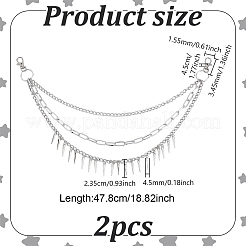 2 шт. железные конусные подвески на тело&nbsp;AJEW-UN0002-12