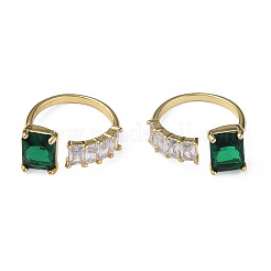 Прямоугольное открытое кольцо-манжета из кубического циркония&nbsp;RJEW-N035-123