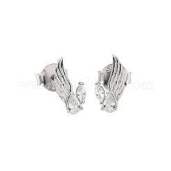 925 серьги-гвоздики из стерлингового серебра с прозрачным кубическим цирконием EJEW-Q032-01A-P