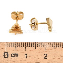 Серьги-гвоздики из нержавеющей стали 304&nbsp;LS-EJEW-I321-01G-01