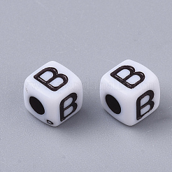 Белые непрозрачные акриловые бусины&nbsp;MACR-R869-02B