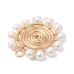 4 шт. 4 подвески из круглой бусины с ракушками и жемчугом PALLOY-TA00328