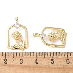 Латунные микропаве прозрачные подвески с фианитом KK-Q031-12G