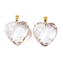 Подвески из светло-золотого латунного стекла GLAA-N001-24