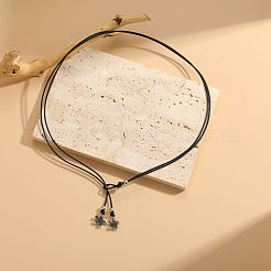 Черные вощеные шнурки-браслеты на щиколотку&nbsp;WG9480C-04