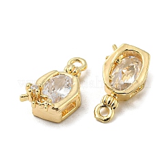 Латунный кулон с прозрачным стеклом&nbsp;KK-H460-14G