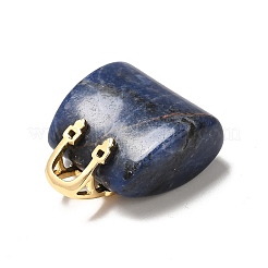 Натуральные латунные подвески из содалита&nbsp;KK-E274-01G-13