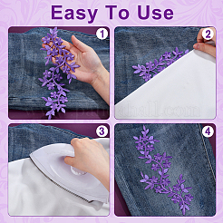 4 шт. 2 стиля цветочной вышивки нитками для пришивания/утюживания&nbsp;PATC-NB0001-48