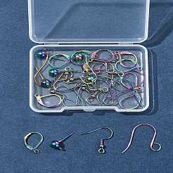 32 шт. 4 стиля из нержавеющей стали: французские крючки для сережек STAS-FS0001-62