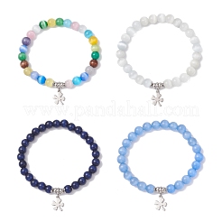 Браслеты с подвесками из кошачьего глаза BJEW-JB12464