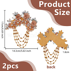 2 шт. лоскуты ткани с цветочным узором и бисером ручной работы&nbsp;PATC-FG0003-09