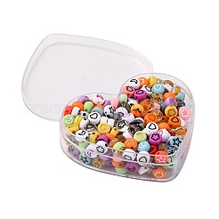 Прозрачные и непрозрачные акриловые бусины разных цветов&nbsp;MACR-FS0001-19