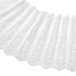 5 ярд хлопчатобумажной ткани с вышитыми цветами&nbsp;DIY-FG0008-61