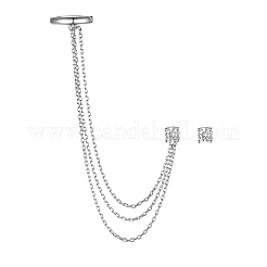 Серьги-гвоздики с кисточками из нержавеющей стали 304 с прозрачным кубическим цирконием NX7852