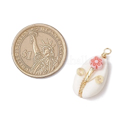 Подвески из натуральной медной проволоки из ракушек каури&nbsp;PALLOY-JF03834