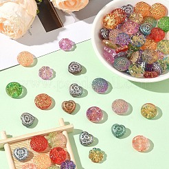 80 шт. 4 вида прозрачных стеклянных бусин для выпечки&nbsp;DGLA-YW0001-66