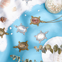 20 шт. подвеска из сплава черепаха 2 цвета кабошоны оправы DIY-PH0003-26-WH