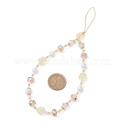 Сплав стеклянные бусины телефон ремешок цепи HJEW-MZ00300