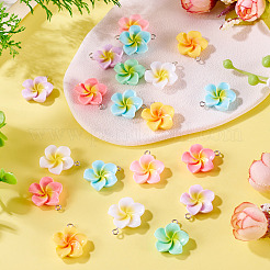 28 шт. подвески из смолы с цветами 7 цветов&nbsp;RESI-TA0004-33