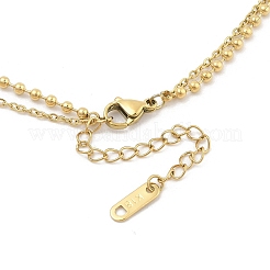 304 нержавеющая сталь веер подвеска кабель цепь ожерелье&nbsp;NJEW-H044-06G