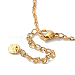 Ожерелья из нержавеющей стали с подвеской в виде бабочки и кисточки из кристаллов и страз для женщин NJEW-G145-02G