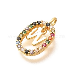 Латунные микро проложить кубического циркония подвески ZIRC-P123-01G-W02