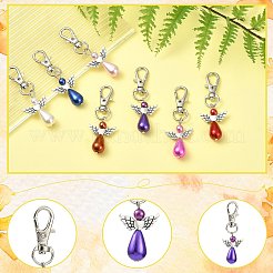 40шт 8 цвета ангел пластиковый жемчужный кулон украшение&nbsp;HJEW-CJ00062