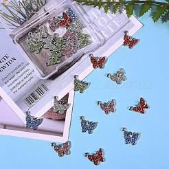 25 шт. 5 цвета подвески-бабочки из цинкового сплава ENAM-SZ0001-81