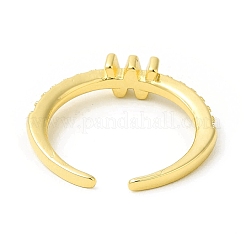 Кольцо-манжета с открытой буквой из прозрачного кубического циркония RJEW-H120-09G-W