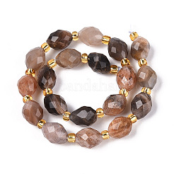 Натуральный черный солнечный камень бисер прядь G-N342-53-8x6-08