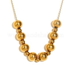 Женские ожерелья из круглых бусин из нержавеющей стали&nbsp;UA9365-1