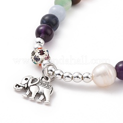 Наборы браслетов из натуральных и синтетических драгоценных камней&nbsp;BJEW-JB08946