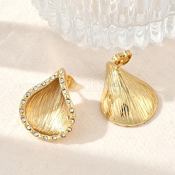 Серьги-гвоздики в форме ракушки из нержавеющей стали 304&nbsp;EJEW-M073-14G-02