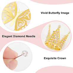 Топпер для торта с коронами из сплава со стразами&nbsp;DIY-AN0001-30