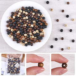 400шт 4 стиля бусины из натурального дерева&nbsp;WOOD-GF0002-15A