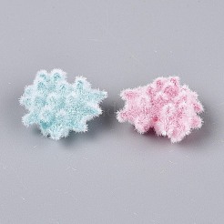 Флокированные непрозрачные акриловые бусины в форме сердца&nbsp;OACR-T030-12M