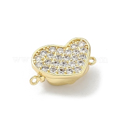 Застежки-коробочки из латуни с микропаве из прозрачных кубических цирконий&nbsp;KK-H537-05G