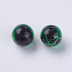 Бусины ручной работы бусины серебряной фольгой&nbsp;LAMP-J089-Q08