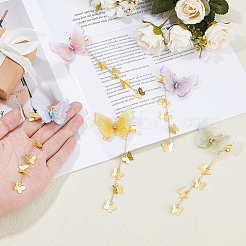 5 пара заколок-бабочк из полиэстера и железа для волос из кожи аллигатора&nbsp;PHAR-FH00002