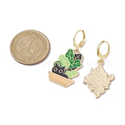 Серьги-кольца из сплава с эмалью EJEW-JE05796