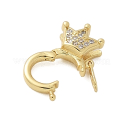 Застежки-твистеры из латуни с микропейвом и прозрачным фианитом KK-P293-02-G