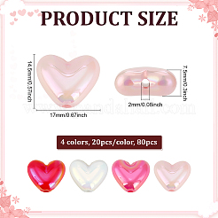 80 шт. 4-цветные непрозрачные акриловые бусины с УФ-покрытием&nbsp;OACR-PH0004-75