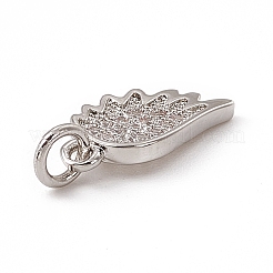 Подвески в виде крыльев из латуни с микропаве из прозрачного кубического циркония ZIRC-F132-60P