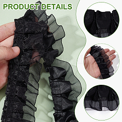 Полиэстеровая двухслойная плиссированная кружевная лента&nbsp;OCOR-WH0097-43A