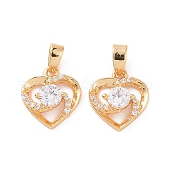 Настоящие 18к позолоченные латунные подвески с микропаве и кубическим цирконием&nbsp;KK-E068-VC449
