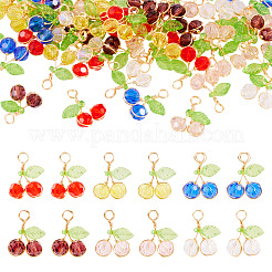 60шт 6 цвета стеклянные подвески PALLOY-TA00249